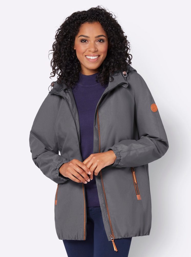 Casual Looks Langjacke mit Kapuze