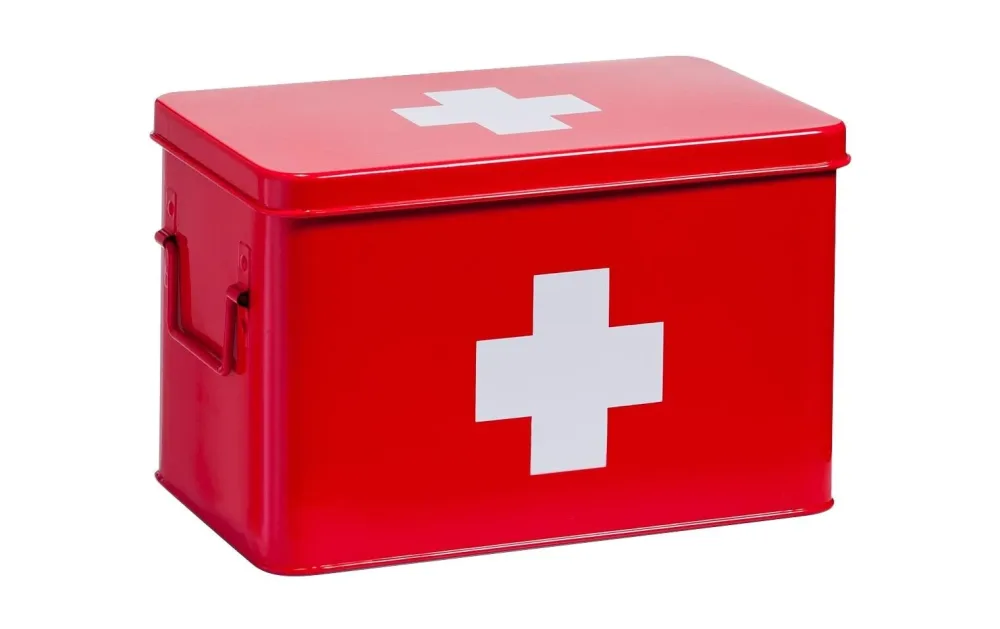 Medizinbox Metall rot 32cm