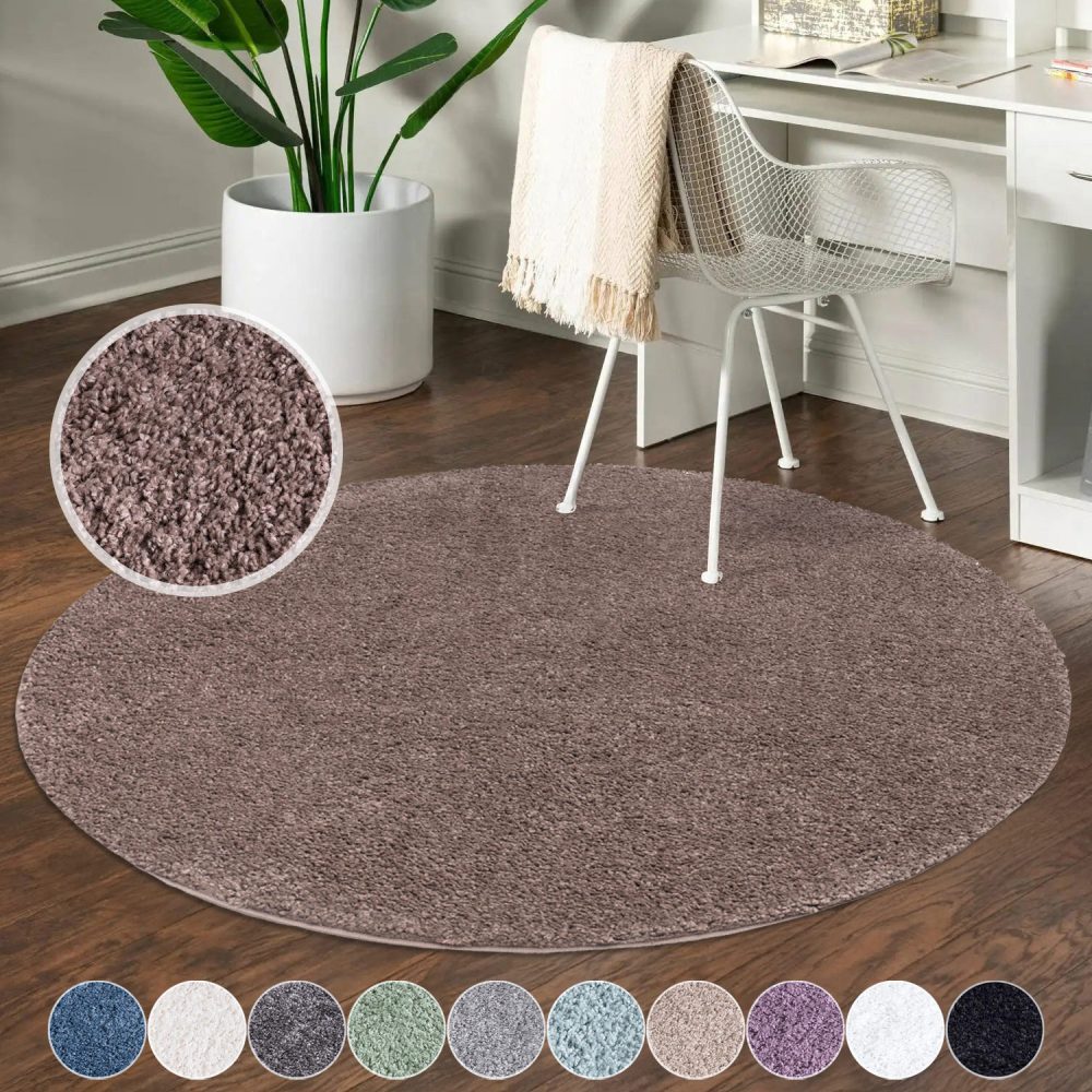 Carpet City Hochflor-Teppich »City Shaggy«, rund, 30 mm Höhe, Teppich Einfarbig Uni, besonders flauschig-weich, ideal für Wohnzimmer & Schlafzimmer