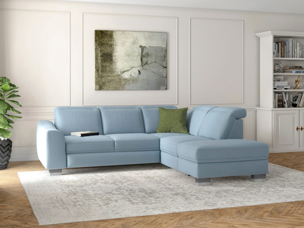 sit&more Ecksofa »Durness«, mit Federkern und hochwertigen Edelstahlfüssen, wahlweise mit Kopfteilverstellung, Bettfunktion und Stauraum oder mit Bettfunktion und Bettkasten