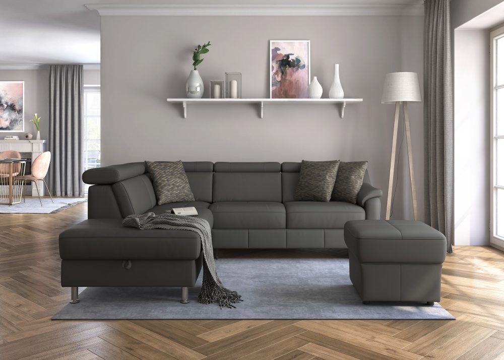 sit&more Ecksofa »Freetown«, inklusive Kopfteilverstellung und komfortablem Federkern, wahlweise mit Bettfunktion und Stauraum