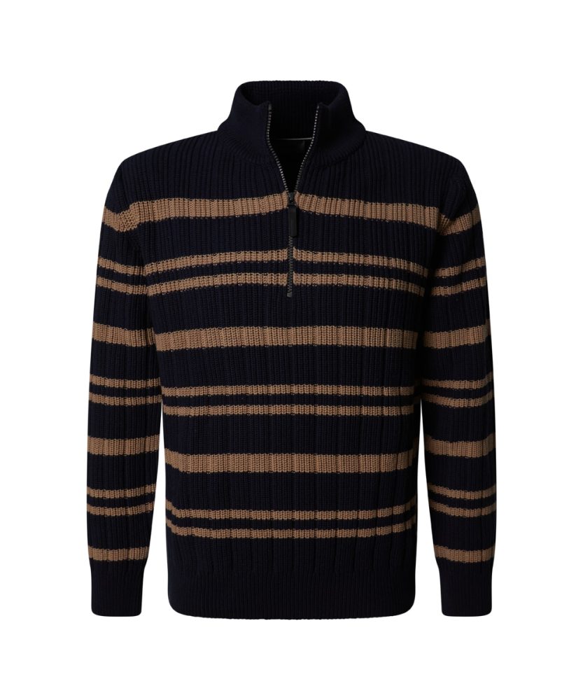 Pierre Cardin Strickpullover ideal für kältere Tage, aus Rippenstrick