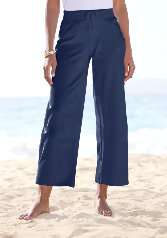 Beachtime by Lascana 7/8-Strandhose aus weichem Jersey, Wide-Leg, Jogginghose, Relaxhose