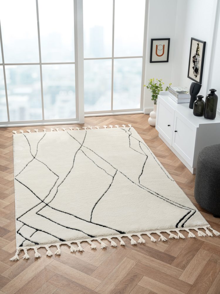 Myflair Möbel & Accessoires Hochflor-Teppich »Moroccan Drawline«, rechteckig, modern, marokkanisches Design, flauschig weich durch Hochflor
