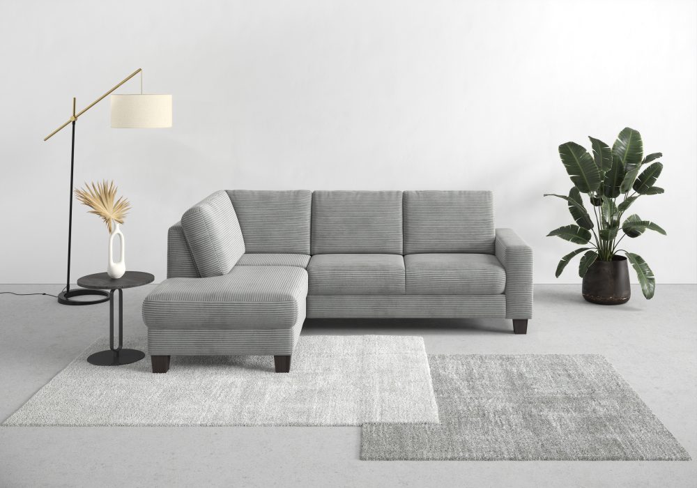 Home affaire Ecksofa »Summer«, mit Ottomane, mit oder ohne Bettfunktion und Bettkasten, Cord-Bezug