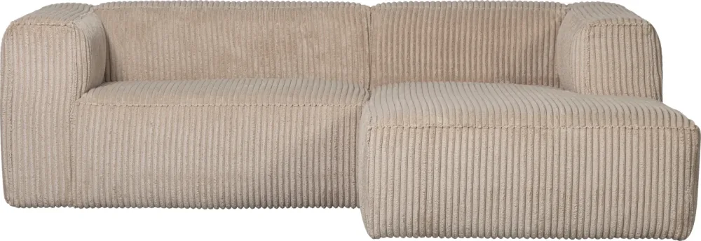mutoni - Ecksofa Bean rechts grober Rippstoff travertin 254x178, One Size, Beige