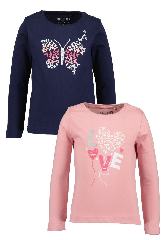 Blue Seven Langarmshirt Packung, 2 Stk. tlg. mit tollen Frontmotiven