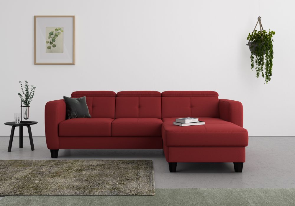 sit&more Ecksofa »Bellucci«, inklusive Kopfteilverstellung und Federkern, wahlweise mit Bettfunktion und Bettkasten