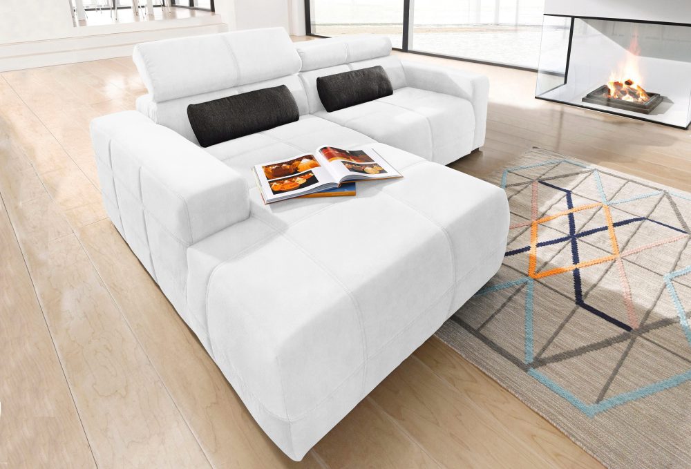 DOMO collection Ecksofa »Brandon«, Mit Kopfteilverstellung