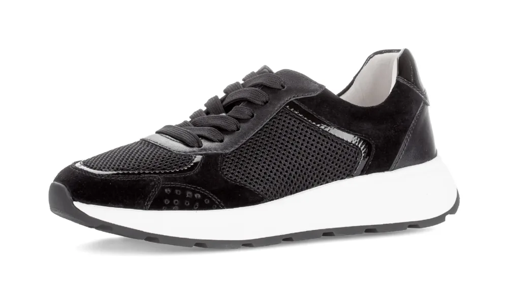 Gabor Keilsneaker, Freizeitschuh, Halbschuh, Schnürschuh, Kontrastbesatz an der Ferse