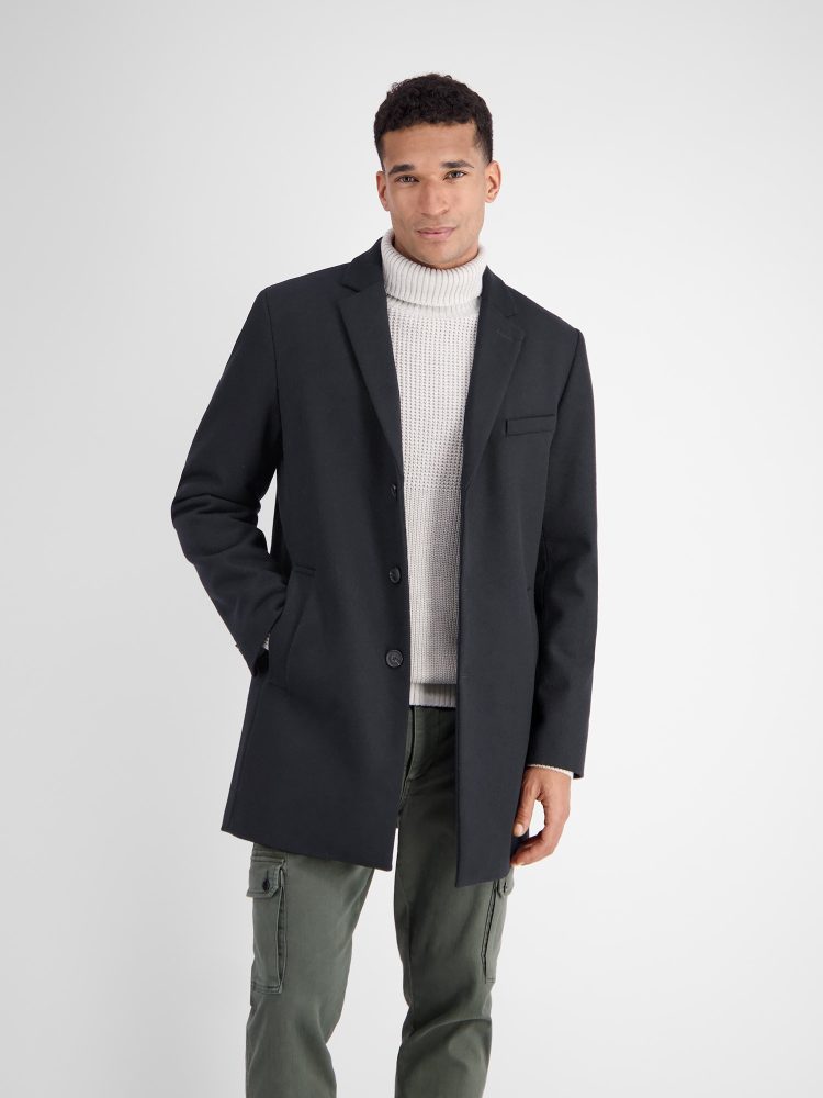 LERROS Langjacke »LERROS Eleganter Mantel mit Reverskragen und Wollanteil«, ohne Kapuze, Keine Angabe