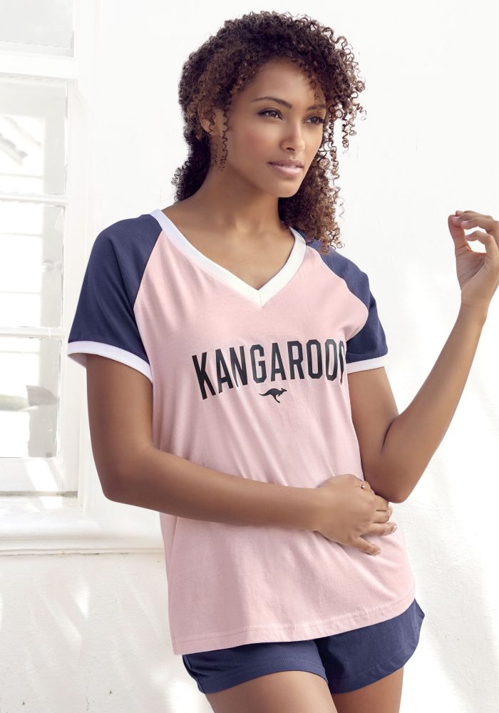 KangaROOS Shorty, mit kontrastfarbenen Raglanärmeln