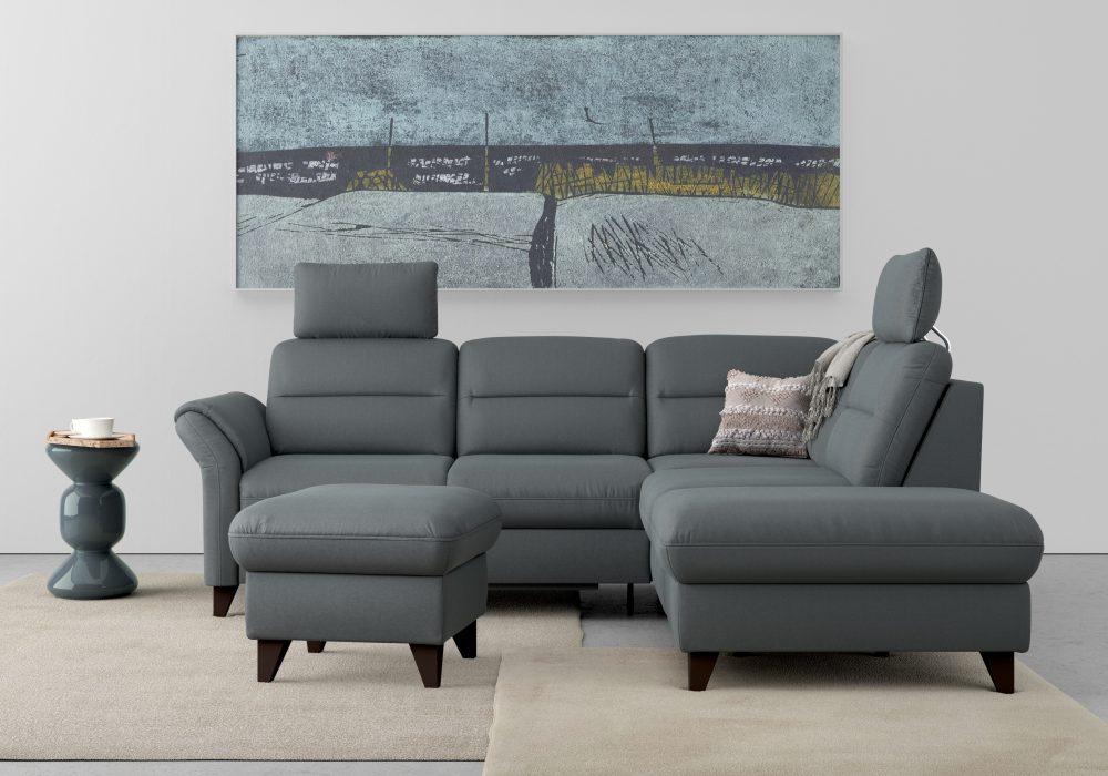 sit&more Ecksofa »Mellum«, inklusive Federkern, wahlweise mit Bettfunktion, Stauraum und Armteilfunktion
