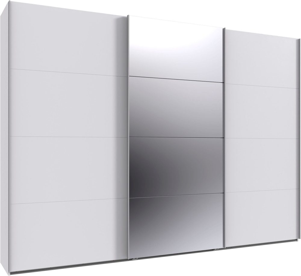 Wimex Kleiderschrank »Mugano, Made in Germany, Lieferung bis in Deine Etage und Stellort«, (wähle Deine Ausstattung: Basic oder Premium!), 3 Schwebetüren, grosse Grössen, mit oder ohne Spiegel, Metallgriffe