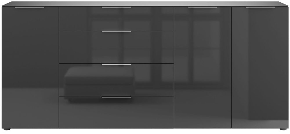 Manjana Möbel Sideboard »Style« mit Metallgriffen & Glasfront, Soft-Close, Selbsteinzug, in 2 Breiten