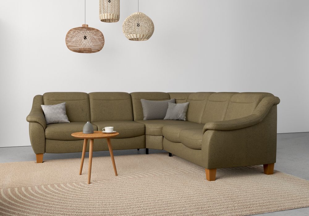 Home affaire Ecksofa »Caldera«, Federkern, wahlweise mit Kopfteilverstellung, Bettfunktion und Bettkasten, auch in Easy Care-Bezug für einfachts Reinigen mit Wasser