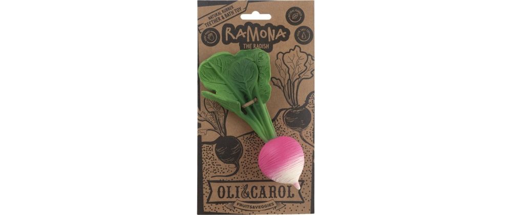 OliCarol - Spielzeug FRUITS VEGGIES - Naturkautschuk - grün/rot - 7.1/15.3/4.5 cm