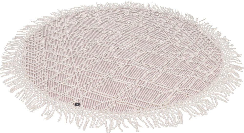 TOM TAILOR Teppich »Colored Macrame«, rund, 10 mm Höhe, Handweb Teppich, reine Wolle, handgewebt, mit Fransen, Scandi Design