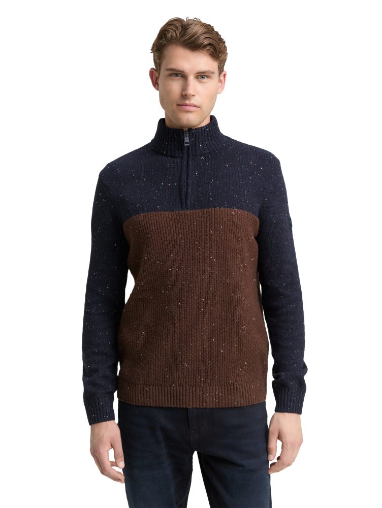 TOM TAILOR Troyer mit Logo Stickerei
