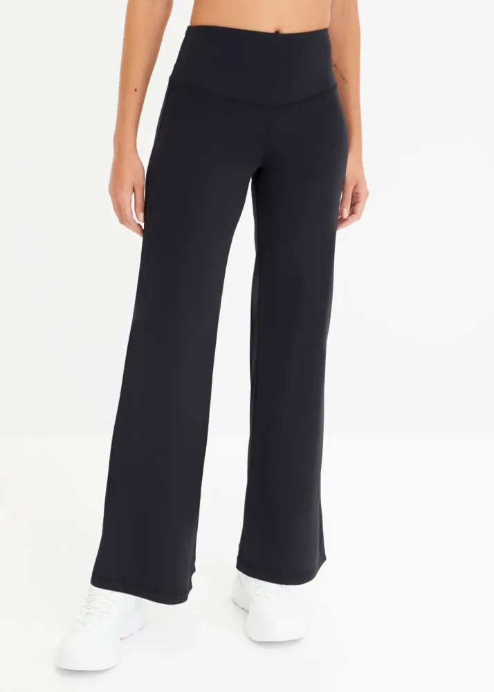 bonprix Komfort-Sport-Leggings, gerades Bein, schnelltrocknendschwarz 36Damen