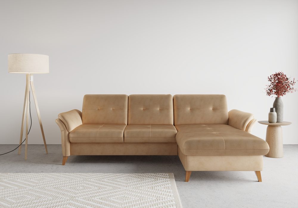 sit&more Ecksofa »Göteborg«, inklusive Sitztiefenverstellung und Federkern, wahlweise mit Bettfunktion und Bettkasten