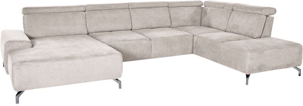 sit&more Wohnlandschaft, 12 cm Fusshöhe, inklusive Sitztiefenverstellung und Kopfteilverstellung, wahlweise in 2 unterschiedlichen Fussfarben