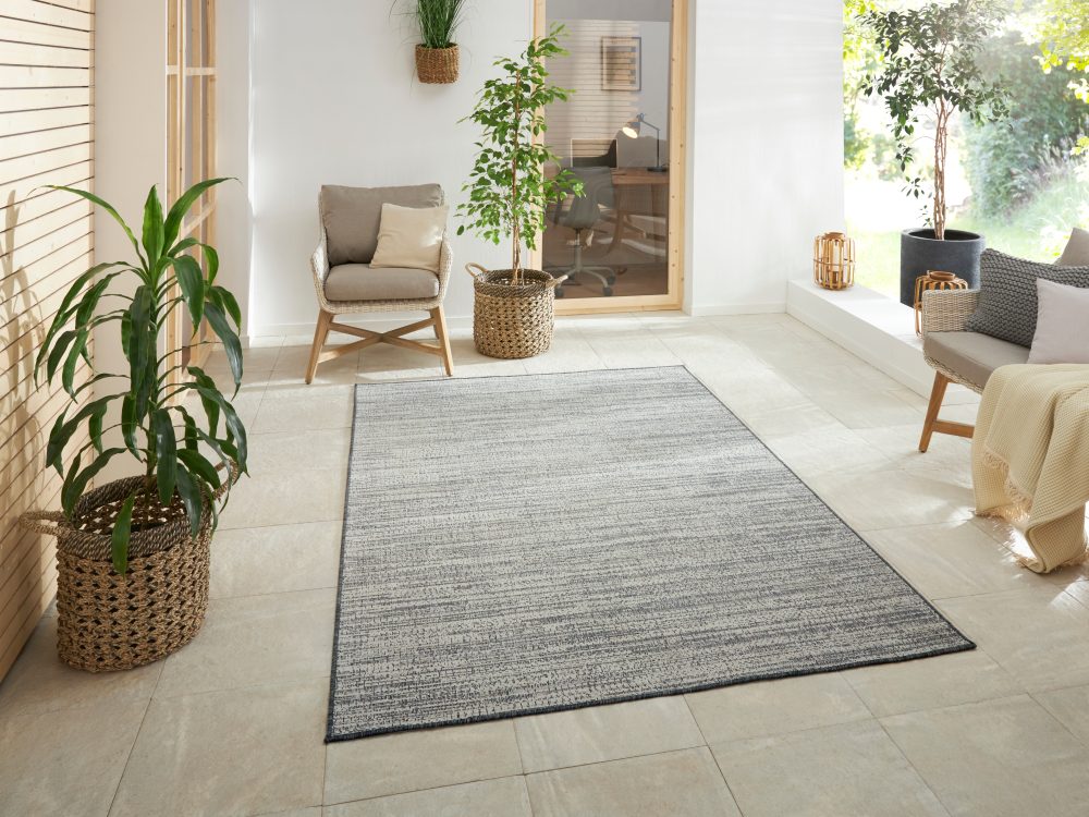 ELLE DECORATION Teppich »Mèlange«, rechteckig, 5 mm Höhe, In/- Outdoor geeignet, Wendeteppich, Meliert, Wohnzimmer, Balkon, Terrasse, Garten, Robust, Pflegeleicht, Flachgewebe