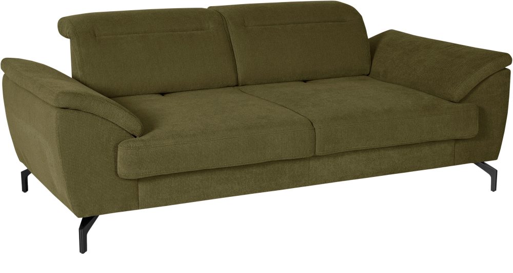 sit&more 2,5-Sitzer, 15 cm Fusshöhe, inklusive Sitztiefenverstellung, wahlweise Kopfteilverstellung, wahlweise in 2 unterschiedlichen Fussfarben