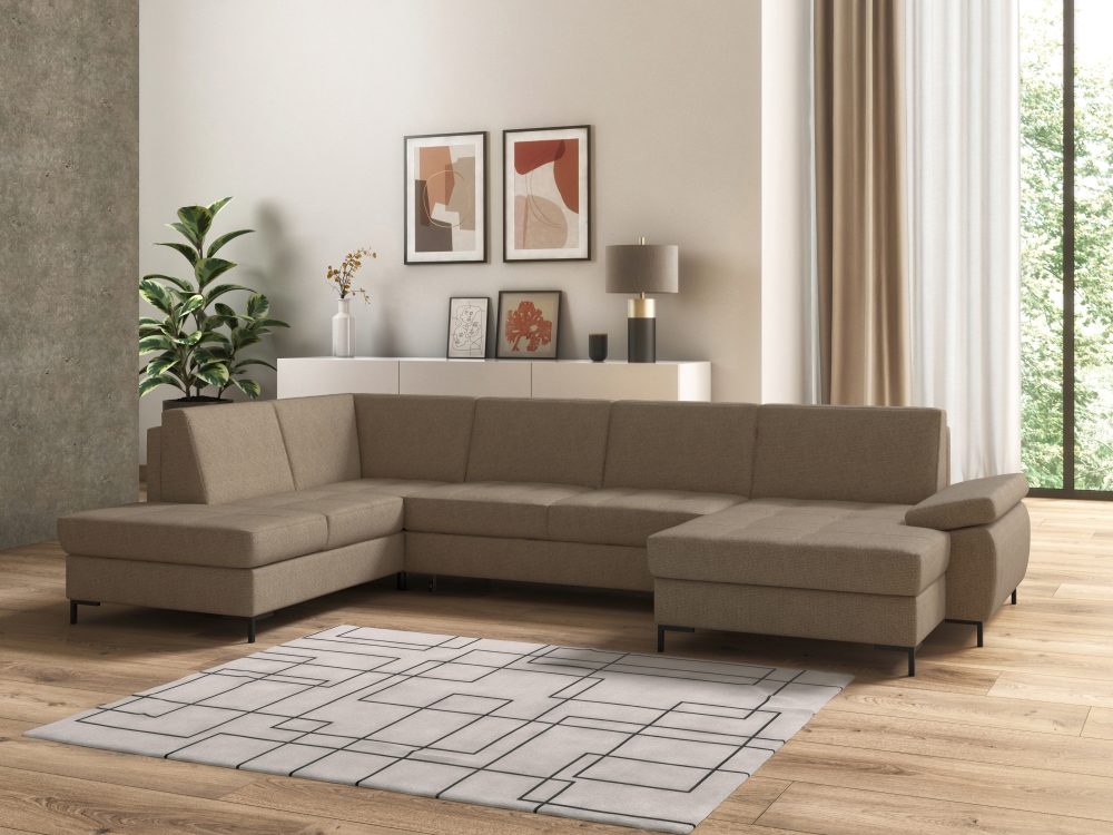 DOMO collection Wohnlandschaft »Capelo«, mit Armteilverstellung, wahlweise mit Bettfunktion, inklusive Federkern