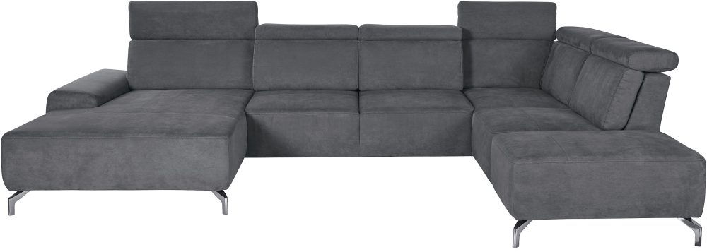 sit&more Wohnlandschaft, 12 cm Fusshöhe, inklusive Sitztiefenverstellung und Kopfteilverstellung, wahlweise in 2 unterschiedlichen Fussfarben