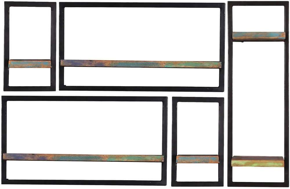 mutoni - Wandregal River bunt 120x25x75 (5-tlg), One Size, Multicolor