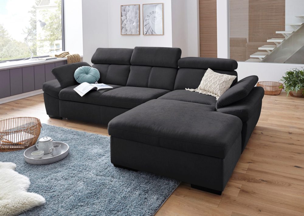 exxpo - sofa fashion Ecksofa, inklusive Kopfteil- und Armteilverstellung, wahlweise mit Bettfunktion