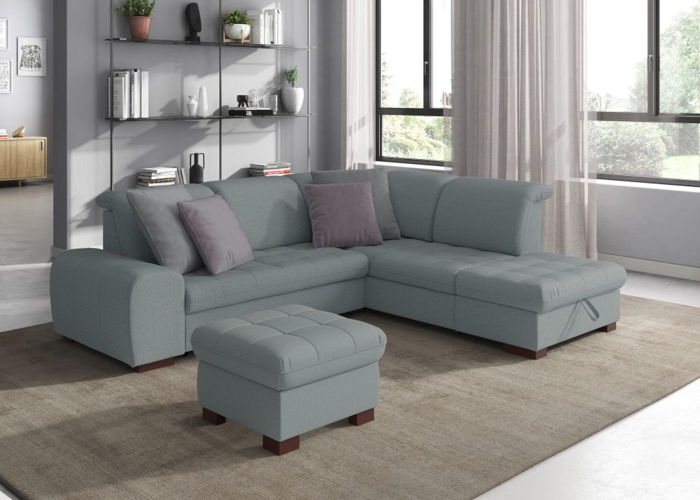 sit&more Ecksofa, wahlweise mit Bettfunktion, Stauraum und Kopfteilverstellung, auch erhältlich in dem besonders leicht mit Wasser zu reinigendem 