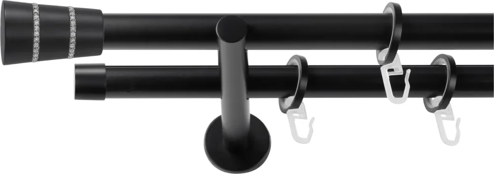 SN DECO GROUP Gardinenstange Ø 19 mm 2 läufig-läufig Fixmass;kürzbar