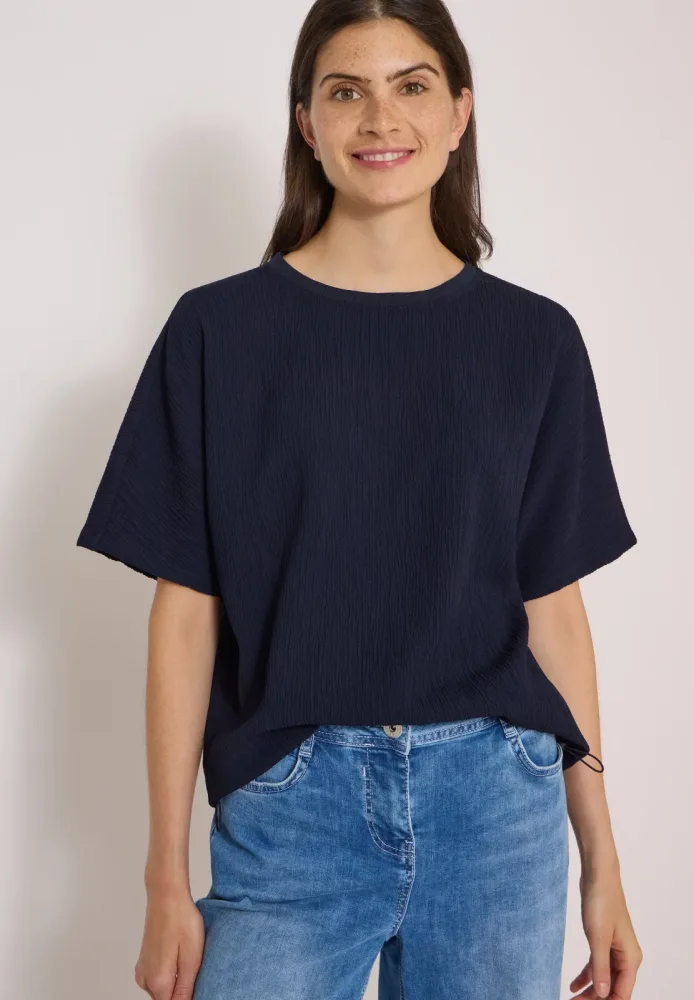 Dropped Shoulder Blusenshirt in Unifarbe