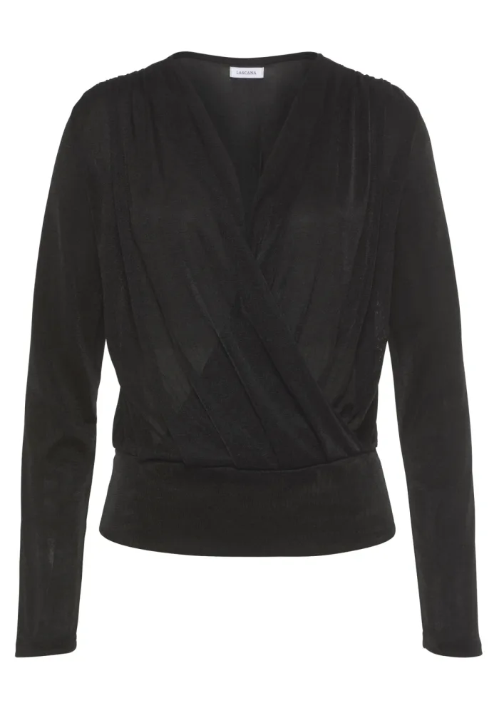 LASCANA Langarmshirt aus glänzender Qualität