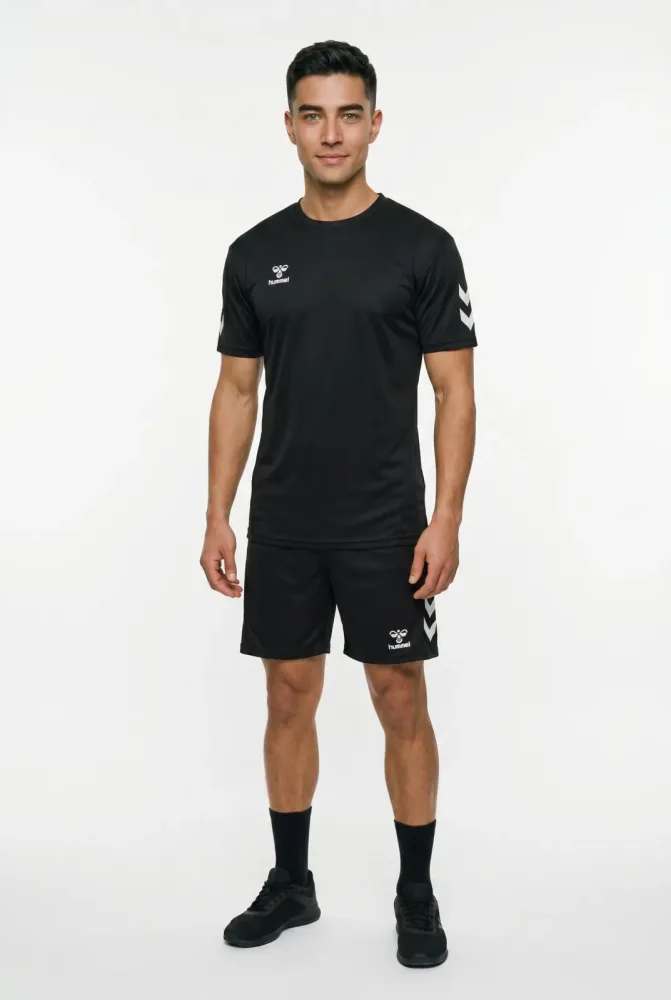 Hummel - set aus t-shirt + shorts humme ogo, L, Schwarz