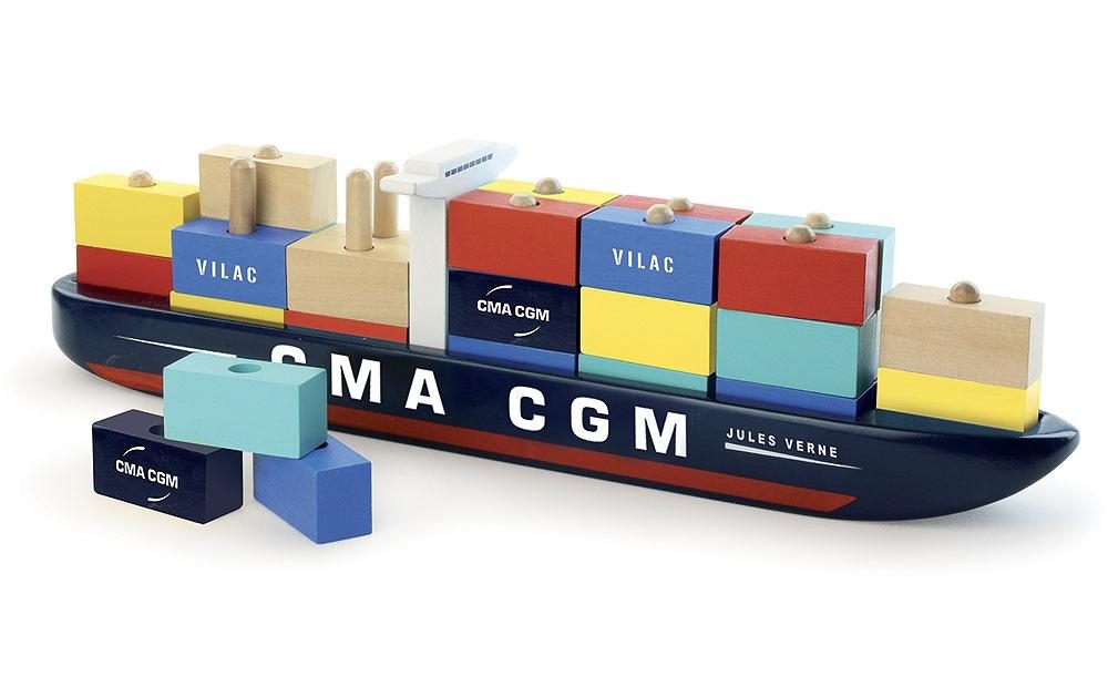Vilac Stapelspielzeug Containerschiff