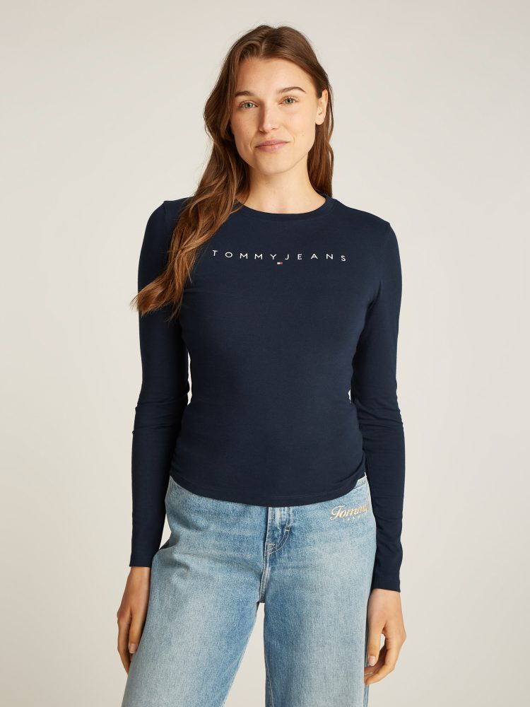Tommy Jeans Curve Langarmshirt »TJW SLIM LINEAR TEE LS EXT«, Grosse Grössen
