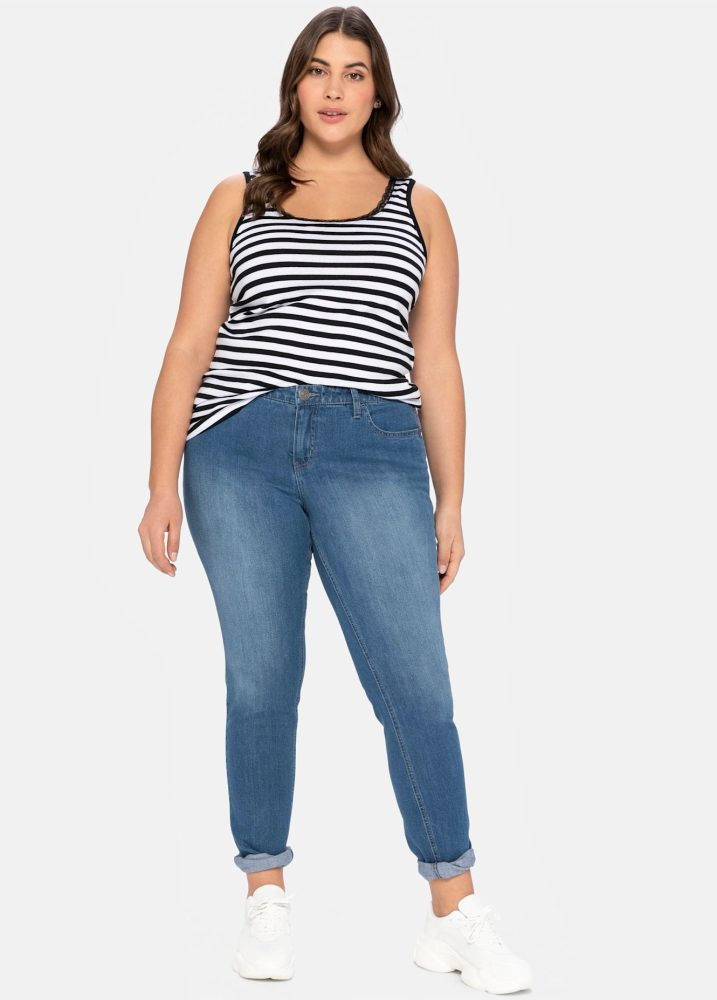 Sheego Tanktop, mit Spitze am Ausschnitt