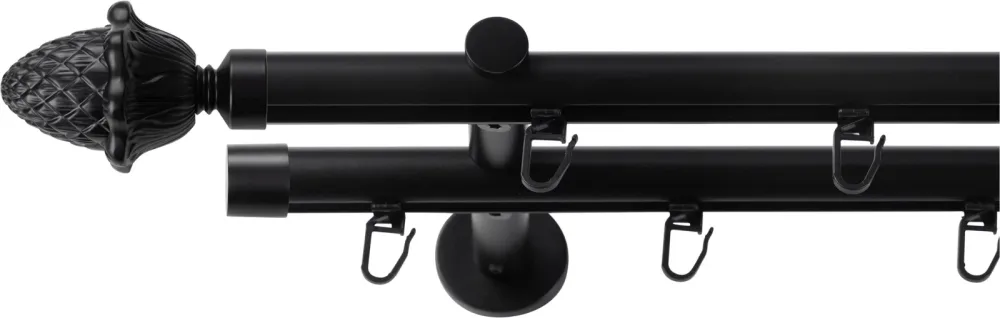 SN DECO GROUP Gardinenstange Ø 19 mm 2 läufig-läufig Fixmass;kürzbar