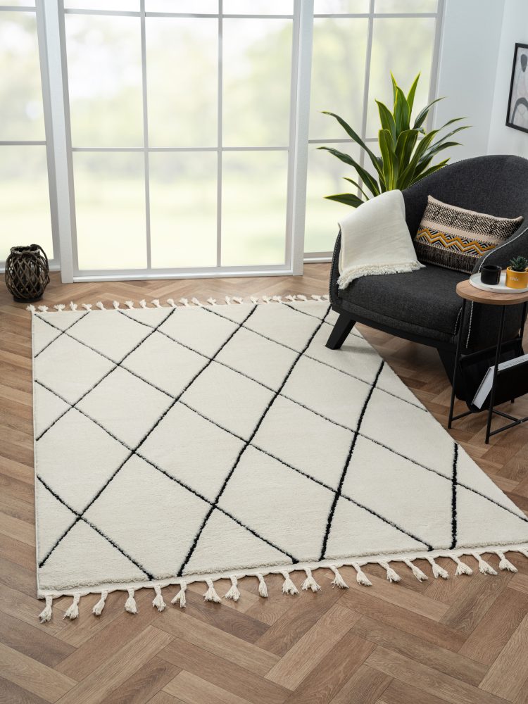 Myflair Möbel & Accessoires Hochflor-Teppich »Moroccan Diamond«, rechteckig, modern, marokkanisches Design, Rauten Muster, weich durch Hochflor