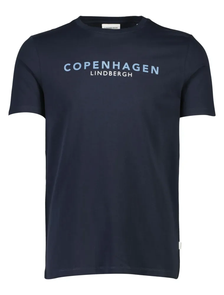 LINDBERGH T-Shirt mit Logo und Rundhalsausschnitt