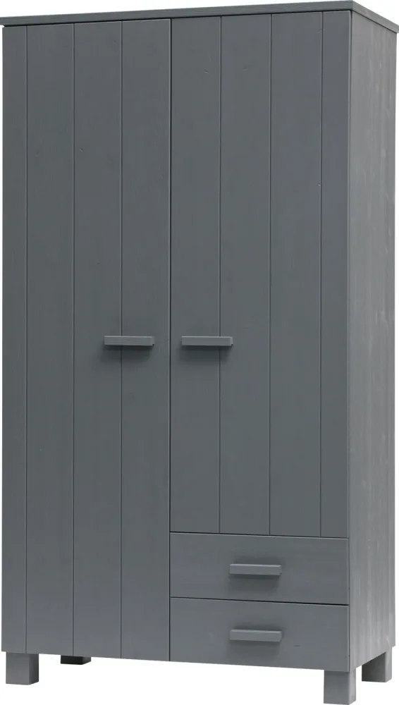 mutoni - Schrank Dennis mit Schubladen Kiefer stahlgrau, One Size