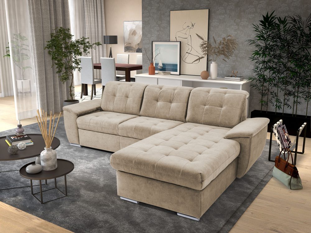 exxpo - sofa fashion Ecksofa »Derby Inkl. Kopfteilverstellung, wahlw. Bett & Bettkasten, L-Form«, EXTRA an Komfort zum Relaxen, Entspannen und Wohlfühlen