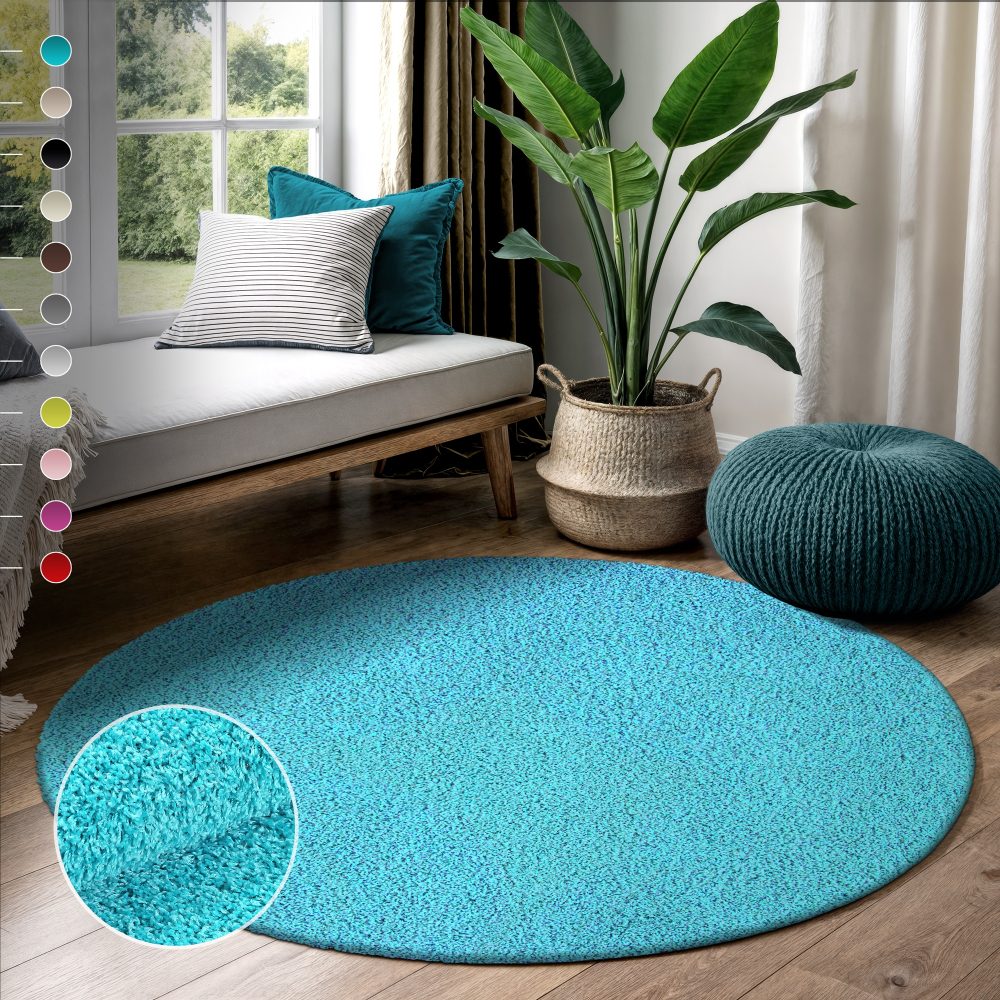 Sanat Hochflor-Teppich »LOCA«, rund, 30 mm Höhe, Wohnzimmer, Langflor, Shaggy, Schlafzimmer