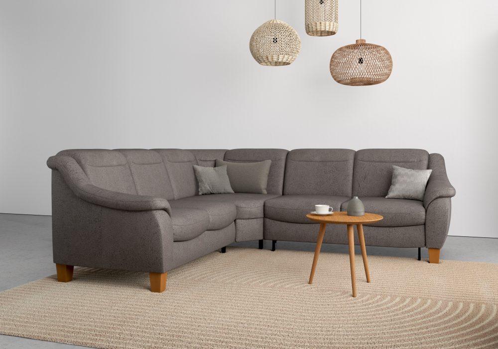 Home affaire Ecksofa »Caldera«, Federkern, wahlweise mit Kopfteilverstellung, Bettfunktion und Bettkasten, auch in Easy Care-Bezug für einfachts Reinigen mit Wasser