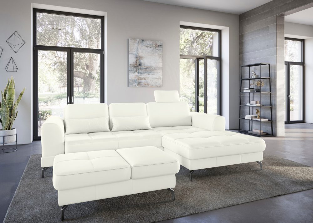 sit&more Ecksofa »Bendigo V«, inklusive Sitztiefenverstellung, Bodenfreiheit 12 cm, wahlweise in 2 unterschiedlichen Fussfarben