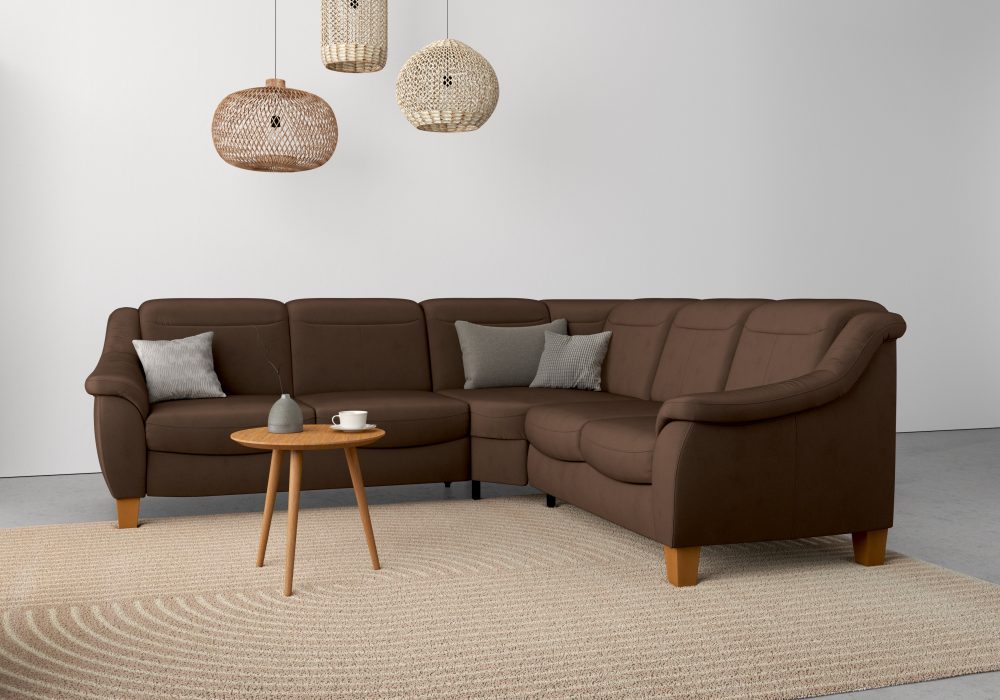 Home affaire Ecksofa »Caldera«, Federkern, wahlweise mit Kopfteilverstellung, Bettfunktion und Bettkasten, auch in Easy Care-Bezug für einfachts Reinigen mit Wasser
