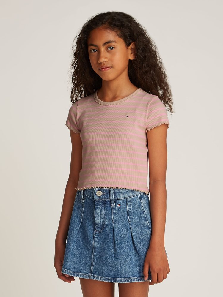 Tommy Hilfiger T-Shirt »RIB KNIT TOP SS« mit Streifenmuster